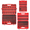 VEVOR 210 Piece Impact Socket Set, 1/4, 3/8, 1/2 Inch Drive - size: 1/2" 3/8" 1/4" 210 PCS
