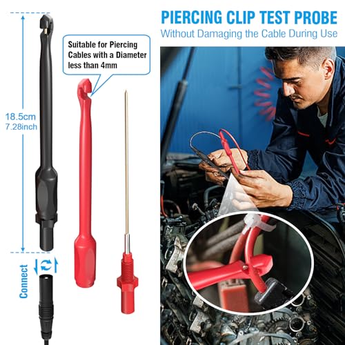 25PCS Multimeter Test Leads Kit, Test Leads Set with Replaceable Alligator Clips,Wire Piercing Probes, Alligator Clips,Test Hook Clips,Test Tweezer for Digital Electrical Multimeter Testing - color: Test Kit-1