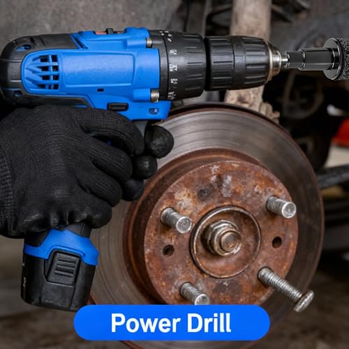 Wheel Hub Cleaning Kit - Wheel Hub & Stud Resurfacing Tool Set with Rust Removal Attachment, Fits 1/2" Wrenches or Electric Drills, Wheel Cleaner for Brakes and Rotors