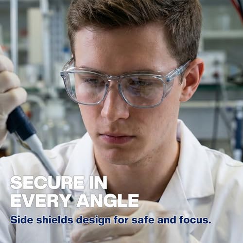 MORK&SUKY Safety Glasses, Stylish Goggles With No Fog Lense, Alternatives To Regular Protective Eyewear For Lab and Nursing. - color: Gray