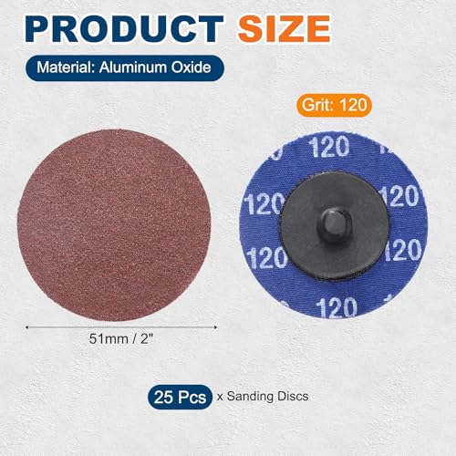 25 Pcs Aluminum Oxide Die Grinder Sanding Disc 2", 120 Grit - size: 120 Grit