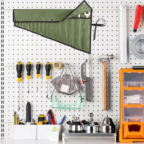 Wrench Organizer, Tool Roll Pouch,16-Pocket Waterproof Oxford Cloth - color: Army Green