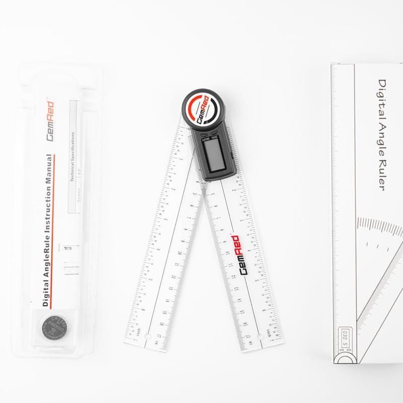 GemRed Digital Protractor Enhanced ABS Ruler - color: Transparent
