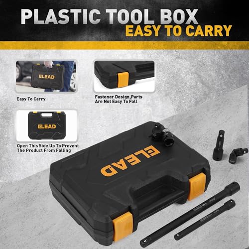 18-Pieces Impact Socket Extension Set: 1/4", 3/8" & 1/2" Drive Socket Extension Bar, Socket Adapter Set, Swivel Universal Joints & Impact Coupler - style: Impact Socket Extension