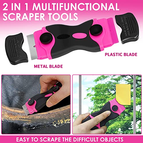 33Pcs Pink Staple Gun Tool Set, 3 in 1 Upholstery Staple Gun for Wood Heavy Duty and 900 Staples, Perfect for DIY Decoration, Crafts, Carpentry, Arts, Pink Tool Kit for Women