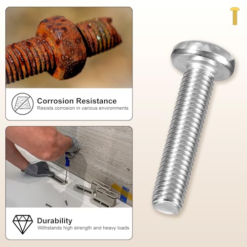 METALLIXITY Phillips Pan Head Bolt&Wrench Kit 1/4"-20x1 20Pcs - size: 1/4"-20x1"