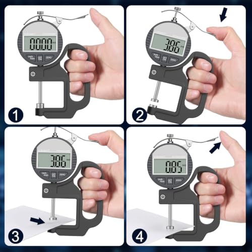 Digital Thickness Gauge 0-25.4mm/1" | 0.01mm/0.0005" - size: 0-1"/0.0005"