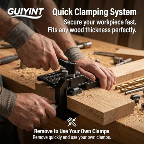 Tool Dowel Jig Kit Self Centering Doweling Jig Woodworking Joinery | Replacement for premium rigs. Drill 1/4, 3/8 and 1/2 Inch Accurate Straight Dowel Holes with our master guide framework.
