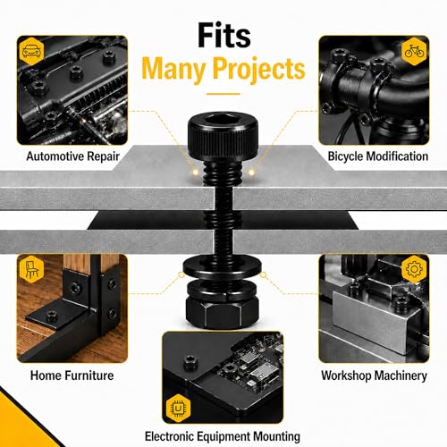 1120PCS M2.5 Screws Kit, M2.5x4/6/8/10/12/16/18/20mm Hex Socket Head Cap Screws Nuts & Washers Assorted Set, 12.9 Grade Black Oxide M2.5mm Screw for 3D Printer,DIY - size: M2.5 1120pcs
