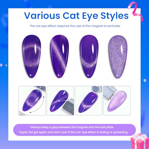 Beetles Cat Eye Gel Nail Polish Set, 20 Colors Fall Cat Eye Gel Nail Kit - color: 0-0-Stellar Mirage