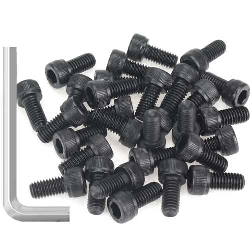 35 Pieces M6 x 12mm Socket Head Cap Screws, Thread Pitch 1.0mm, Sutemribor M6 Black Screws, 12.9 Grade Alloy Steel, Black Oxide Finish, Fully Threaded - size: M6 x 12mm, style: Socket Head