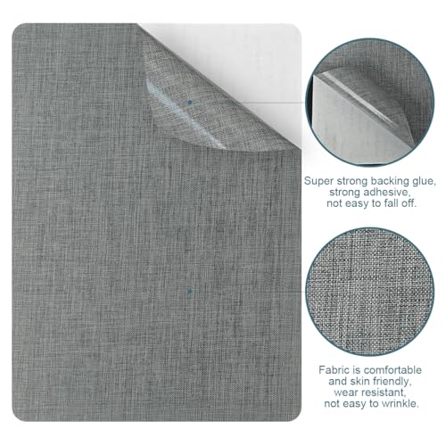 WILDREEDS 2 Pcs 8 x11 Inch Linen Repair Patches, Self-Adhesive Fabric Patch for Sofas, Couch, Furniture,Tote Bags, Car Seats (Grey) - color: Grey