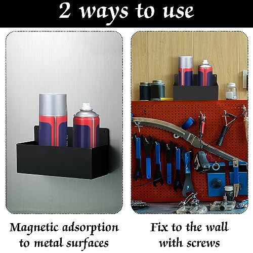 2 Pcs Magnetic Aerosol Spray Can Holder, 8.27 x 3.15 x 4.33 Inch, Black - size: 8.27 x 3.15 x 4.33 Inch