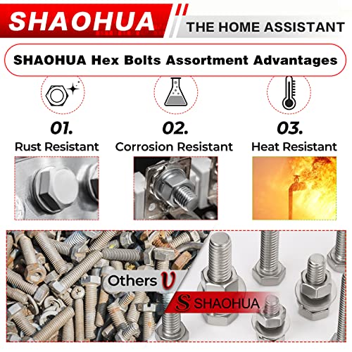 M3 M4 M5 Metric Bolt Assortment, 512PCS 8mm to 30mm Screw Assortment, 304 Stainless Steel Nuts and Bolts, A2-70 Flat Hex Screws Bolts and Nuts Kit, Lock and Flat Gasket Washers Assortment Kit - size: D. M3 M4 M5