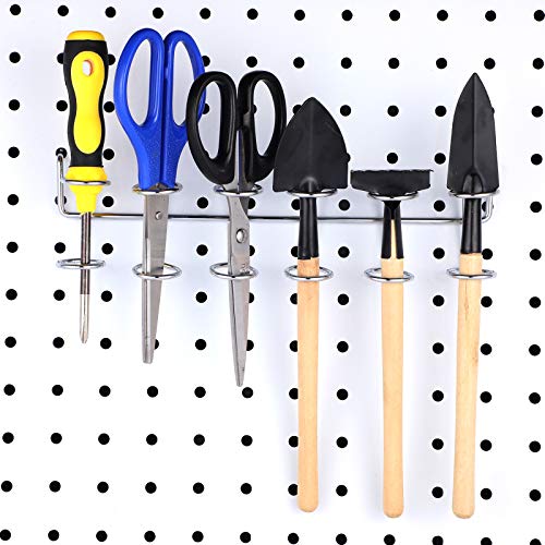 Ripeng 8 Pieces Pegboard Screwdriver Holder PegBoard Tool Holders, Silver - color: Silver