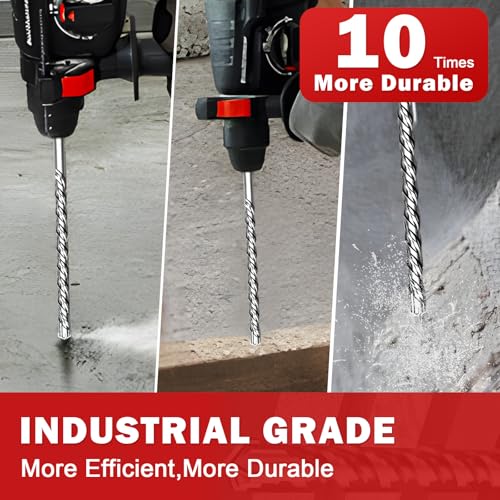 SDS Plus Rotary Hammer Drill Bit 1" x 12"Concrete Masonry Drill Bits for Brick, Cement & Stone - Durable Alloy Tip, Fast Drilling - size: 1" x 12"