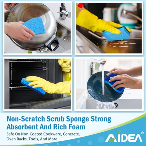 AIDEA Sponges Kitchen, Non Scratch Scrub Sponge-12Count, Dish Sponges - color: Blue