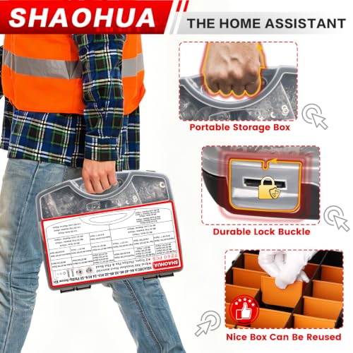 Phillips Pan & Flat Head Machine Screws Assortment Kit, 2242Pcs - size: N. #4-40#6-32#8-32#10-24#1/4-20