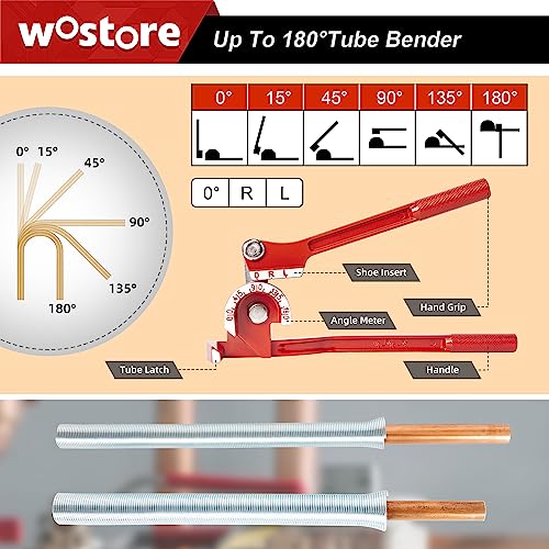 Wostore Double Flaring Tool Kit, Tube Bender 1/4-3/8" & Spring 1/2-5/8" - size: Flaring Tool Kit with Tube Bender