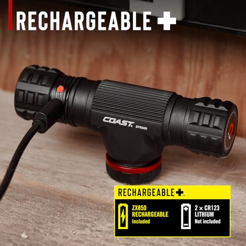 Coast XPH30R 1500 Lumen USB-C Rechargeable Dual Power Headlamp with Twist Focus Beam and Magnetic Base, 4.37 oz. - Forest Green - color: Forest