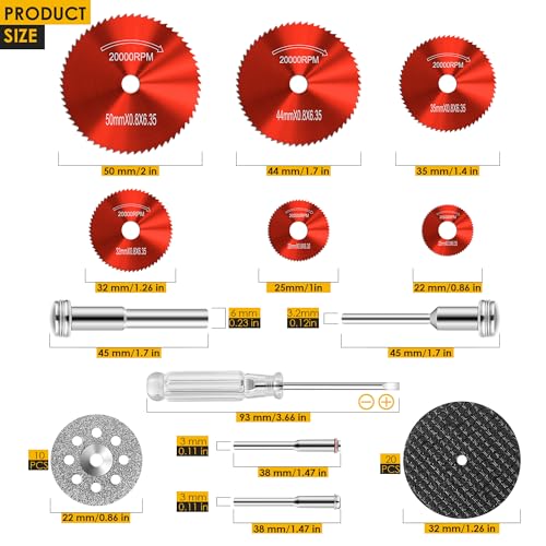 44 Pcs Red Cutting Wheel Set Compatible with Plastic for Rotary Tool - color: Red
