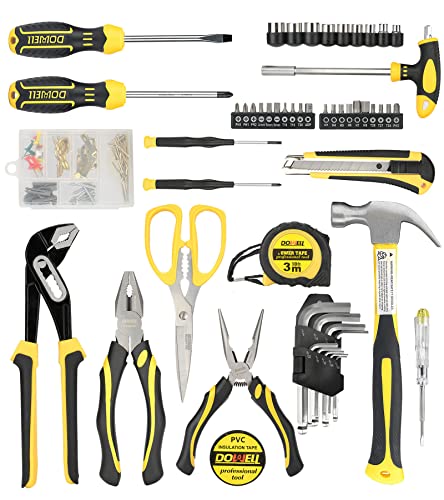 DOWELL Tool Set Tool Kit 152-Piece Household Tool Kit Set Sockets Set Pliers Screwdriver Set with Storage Tool Bag Pouch HYT152 - size: 152PCS