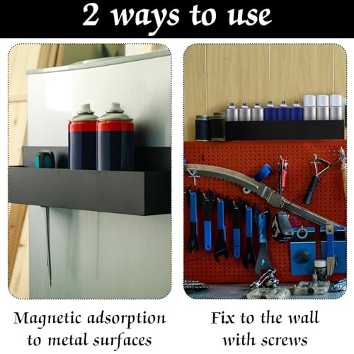 2 Pcs Magnetic Aerosol Spray Can Holder, 24.02 x 3.15 x 4.33 Inch, Black - size: 24.02 x 3.15 x 4.33 Inch