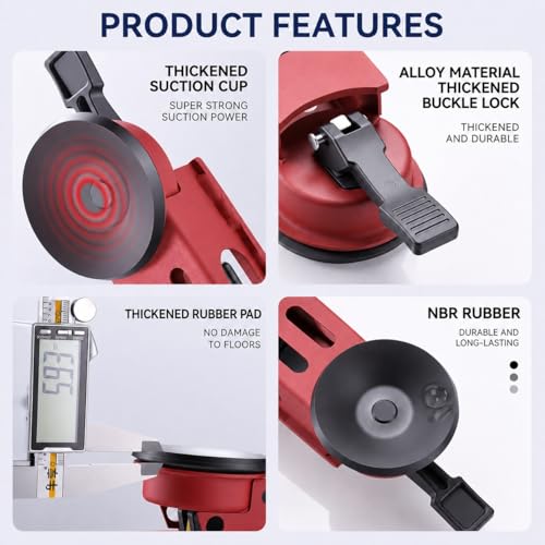 Floor Gap Fixer Tool, Heavy Duty Suction Cup Floor Gap Repair Tool for Laminate Vinyl Plank Flooring, Flooring Gap Fixing Tool Kit with Rubber Mallet.