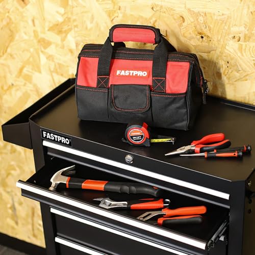 FASTPRO 220-Piece Home Tool Set, Household Repairing Tool Kit, Red - color: Red