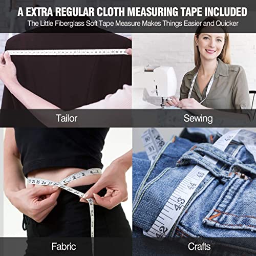2PCS Tape Measure Body Measuring Tape 60inch (150cm), Retractable Measuring Tape for Body Measurement & Weight Loss, Accurate Body Tape Measure for Fitness, Tailor, Sewing, Handcrafts, Clothes - color: Black