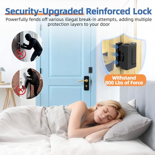 Portable Door Lock, Door Reinforcement Lock, Black-1PC
