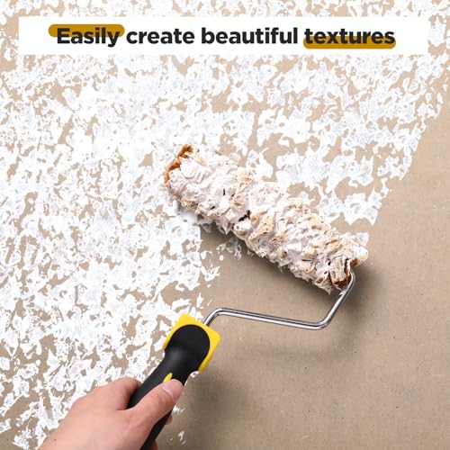 Threlaco 3 Pcs Texture Sponge Paint Rollers with Frame, 6in Roller for Wall