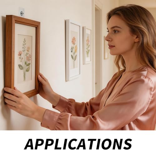 15 Pcs Adhesive Picture Hooks 20 lbs No Drill Screw Stickers Heavy Duty Picture Hangers Without Nails No Nail Wall Hooks for Hanging Frame Hanger Sticky Hook for Bathroom Kitchen - size: 14 mm