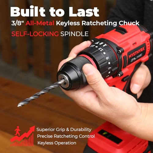 21V MAX Cordless Brushless Hammer Drill, Electric Power Drill Set