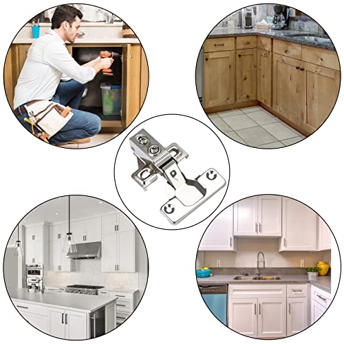 BESTEEL 24 Pack 1/2 inch Overlay Soft Close Cabinet Door Hinges for Kitchen Cabinet Hinges, 100 Degree Opening Angel, Stainless Concealed Kitchen Cabinets Hinge Self Closing with Drilling Tool &Manual - size: 24 PCS