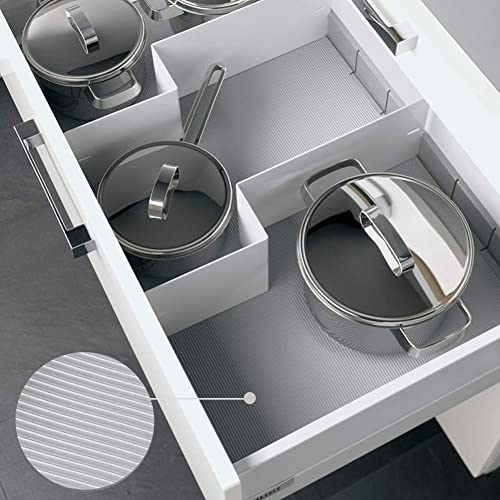 Shelf Liner, Non-Slip Cabinet Liner, Washable Oil-Proof for Kitchen Cabinet, Shelves, Refrigerator, Storage, Desks, 17.5 Inches x 10 FT, Non Adhesive Drawers Liner (17.5 Inches x 10 FT)… Clear - size: 17.5"W x 120"L