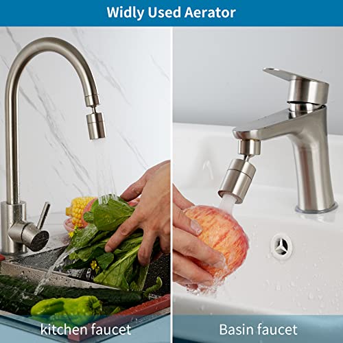 Hibbent NSF/ANSI/CAN 61 Certified Kitchen Faucet Aerator, Brushed Nickel - color: Brushed Nickel, style: Upgraded 360 Degree Faucet Aerator