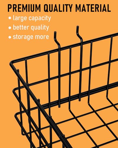 INCLY 4 Pack Pegboard Baskets Bins Set, Black Metal Pegboard Accessories - color: Black