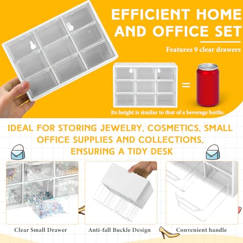 Wenqik 2 Pcs Mini Storage Drawers, White - color: White