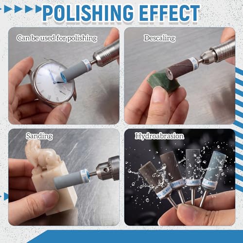36 Pcs Sanding Drums Kit with 1/8" Shank for Rotary Tools Accessories, 180/240/320/400/600/800/1000/1200/1500/2000/2500/3000 Grits for Metal Rust Removal Stone Grinding Jade Polishing