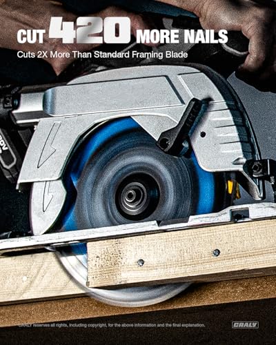 CRALY 4-1/2 Inch 24 Teeth Wood Cutting Framing Circular Saw Blade, 3/8 Inch Arbor, Carbide Tipped, Thin Kerf, Black Ice™, for Plywood, MDF, OSB, Laminated, 3-Pack(C0424FR-3) - size: 4-1/2 inch, 3/8 inch arbor, 24T*3