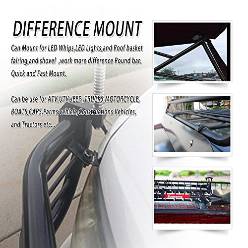 House Tuning Round Bar Clamp Bracket Kit - Pack 4 Clamps, Roof Cage Holder for 1 1/8" Bar - size: 1.125"-Clamp Kit