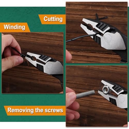 SPEEDWOX High Leverage Combination Pliers Pistol Grip Pliers High Leverage Pistol Grip Professional Tool Angled Head Linesman Pliers Angled Combination Pliers Wire Cutters Reduce Effort by 35% - style: Combination Pliers