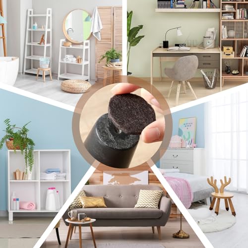 12Pcs Square Felt Furniture Pads, Self Adhesive Square Furniture Felt Pad 2 inch x 2 inch Cuttable Anti Scratch Floor Protectors Surface Protector for Hardwood Cabinet Laminated Floor Tile