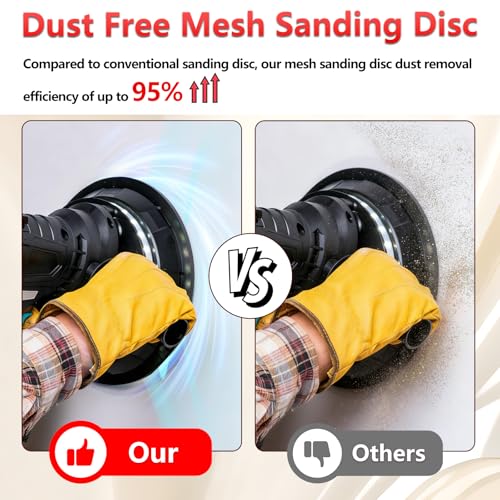 25 Pcs 9 Inch Mesh Sanding Disc Assortment for Drywall Sander | 80 120 180 240 320 Grit, Hook and Loop Anti-Clogging Dust Free Round Sandpaper for Wall and Popcorn Ceiling Removal - style: 9 Inch