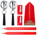 Honoson 24 Pcs Carpenter Pencil with Sharpener,Red and Black Refill - color: Red and Black Refill