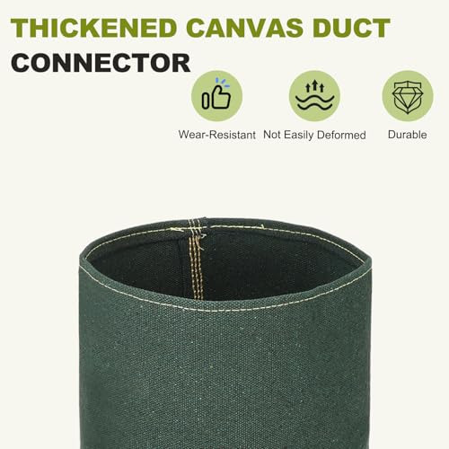 Duct Connector (8") - Flexible Canvas Female Fit Air Duct Vibration Noise Reducing Ducting Coupler Pipe Fitting Coupling for HVAC Ventilation Exhaust Fan Vent Systems, Green - size: 8 Inch