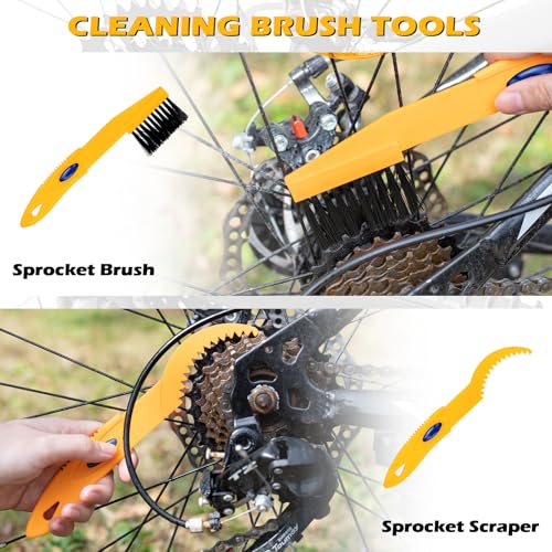 focopot Bike Cleaning Kit with 25 oz Bike Cleaner,10 Gear Floss,Toolbox