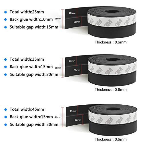 TAROSE Weather Stripping Door Seal, 33 Feet Long Black (Width 45mm) - color: Black, size: 45 mm, 33ft
