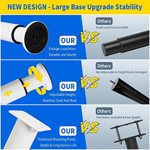 Adjustable Metal Cabinet Support Legs 7-12 In,White Furniture Feet Set of 6 - color: White, size: (6Pcs) 7.08-12.2 inch